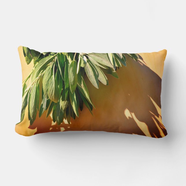 Boho botaniska örter blad lumbarkudde (Framsida)