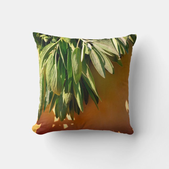 Boho botaniska örter löv kudde (Framsida)