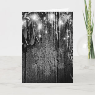 Boho botaniska örter löv rustic Barn-wood Helgkort