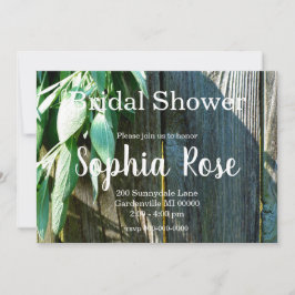 Boho botaniska örter löv rustic Barn-wood Inbjudningar