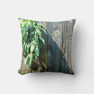 Boho botaniska örter löv rustic Barn-wood Kudde