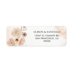 Boho Botaniska Returadressetiketter Returadress Etikett