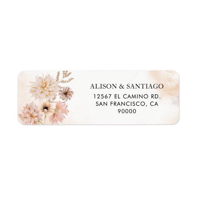 Boho Botaniska Returetiketter Returadress Etikett (Framsidan)