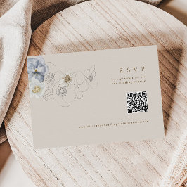 Boho botaniskt Bröllop OSA Card med QR-kod Tilläggskort