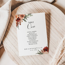 Boho Botaniskt höstdiagram Bordsnummer 1