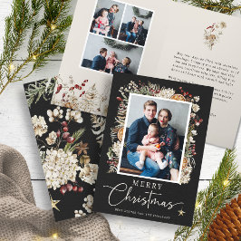 Boho Botaniskt julhälsningskort Kort