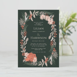 Boho botaniskt utandningspassage och bröllopsinbju inbjudningar