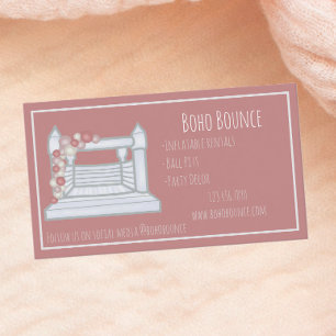 Boho Bouns House Inflatable Party Rlease Visitkort