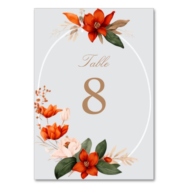 Boho bouquet med blommor bordsnummer (Framsidan)