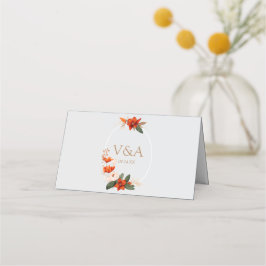 Boho bouquet med blommor placeringskort