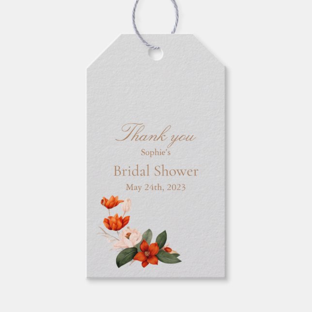 Boho bouquet med blommor presentetikett (Framsidan)