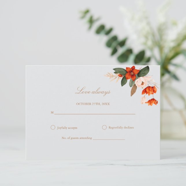 Boho bouquet med fierblommor Bröllop OSA Kort (Stående Fram)