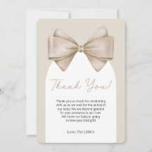 Boho Bow Modern Baby Shower - tackkort