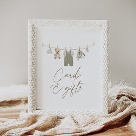 Boho Boy Barnkläders Baby Shower Cards and Gifts Poster