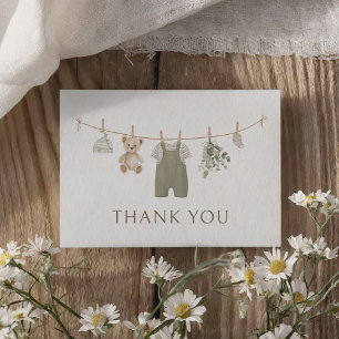 Boho Boy Barnkläders Baby Shower Tack Kort