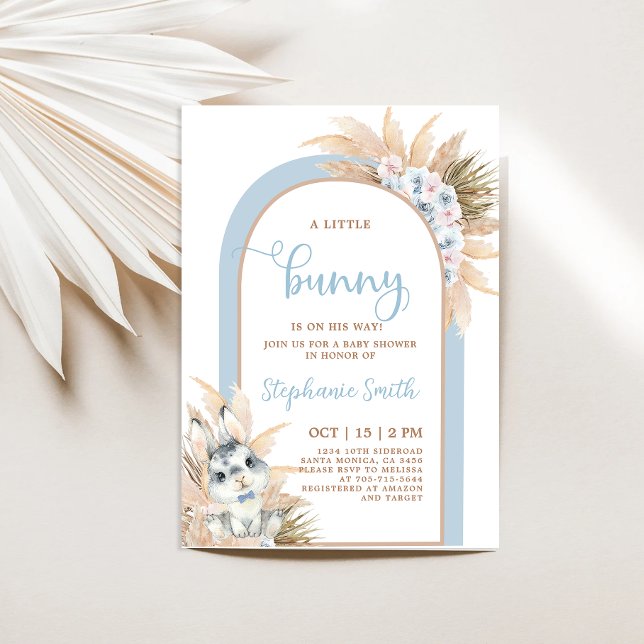 Boho Boy Bunny Baby Shower-inbjudan Inbjudningar (Skapare uppladdad)