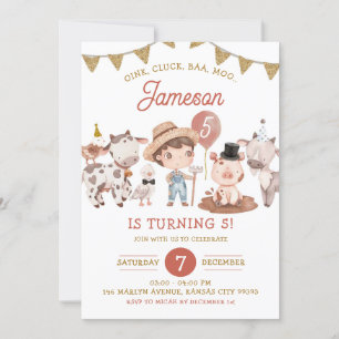 Boho Boy Farm Birthday-inbjudan Inbjudningar
