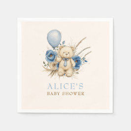 Boho Boy Nalle Baby Shower Party Dekorations Pappersservett