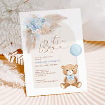 Boho Boy Nalle Balloon Baby Shower