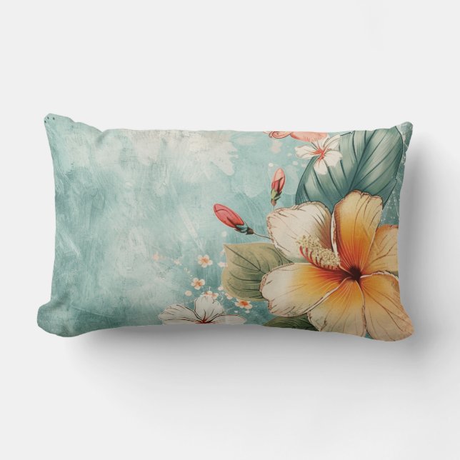 Boho Breezy Tropical Flower Lumbarkudde (Framsida)