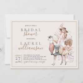 Boho Bride and Formal Llama Möhippa Inbjudningar