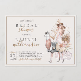 Boho Bride and Formal Llama Möhippa Inbjudningar
