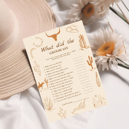 Boho Bride & groom trivia möhippa-spelkort Meddelande