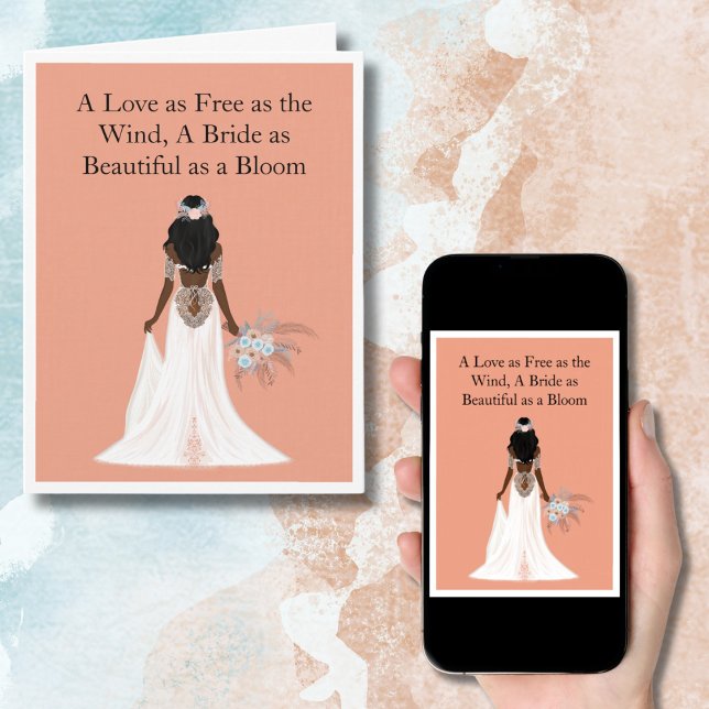 Boho Bride Möhippa Grattiss Kort (Skapare uppladdad)