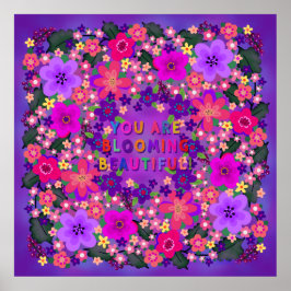 Boho Bright Big Benice Flowers Poster