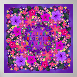 Boho Bright Big Benice Flowers Poster
