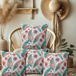 Boho Bright Feathers Dekorativ kudde