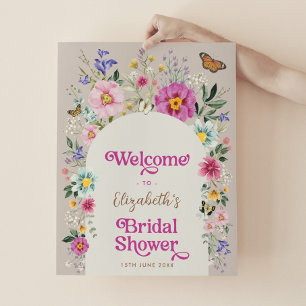 Boho Bright Flowers Möhippa Välkommen Poster