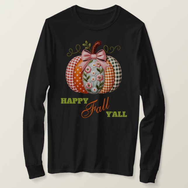 Boho broderad look lapptäcke pumpa t shirt (Design framsida)