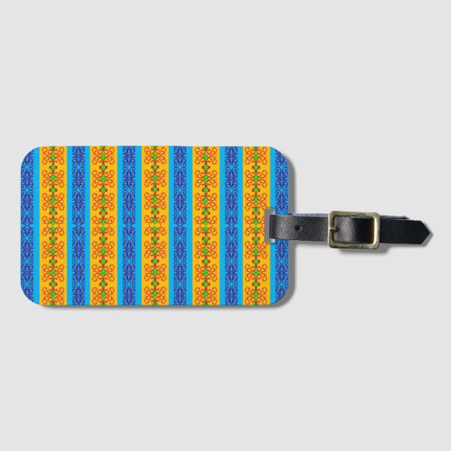 Boho Brokad Randig Bagagebricka (Framsida horisontal)