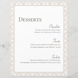 Boho Bröllop 8.5X11 Anpassade Dessert Menu