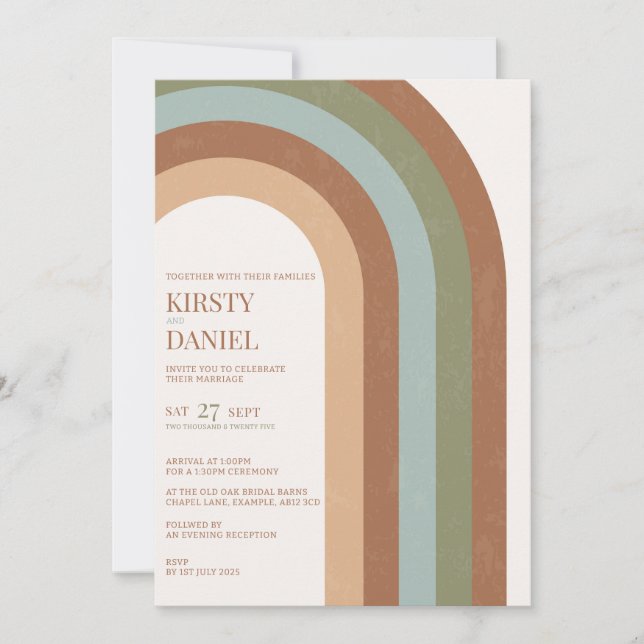 Boho Bröllop Arch bröllopsinbjudan Inbjudningar (Framsida)