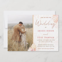 Boho Bröllop Bohemian Pampas Grass Couple Photo