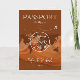 Boho Bröllop Destination Passport Karta Terracotta Inbjudan
