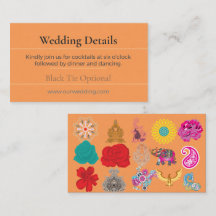Boho Bröllop Detaljer Kort | Chic Blommig Lyx