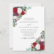 Boho bröllop med blommor. Röda och vita eleganta b