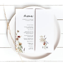 Boho Bröllop Menu Meny