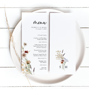 Boho Bröllop Menu Meny