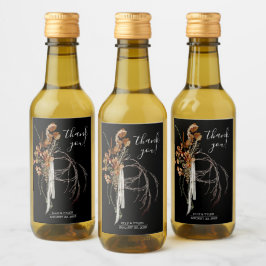 Boho Bröllop Mini Vinflasketikett Vinetikett