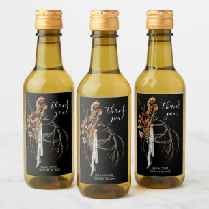 Boho Bröllop Mini Vinflasketikett Vinetikett