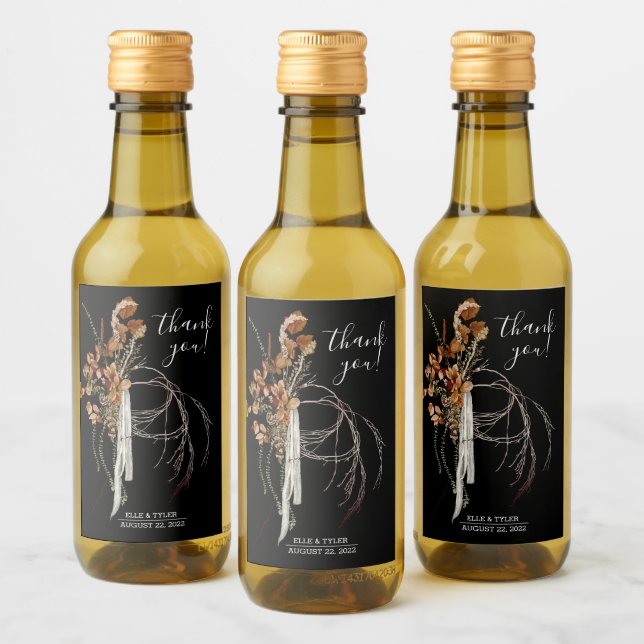Boho Bröllop Mini Vinflasketikett Vinetikett (Flaskor)