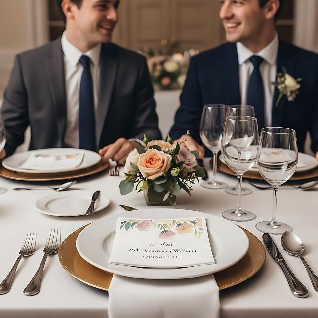 Boho Bröllop Napkin Vintage blommigt Bouquet Pappersservett (Skapare uppladdad)