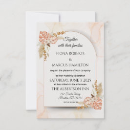 Boho Bröllop OSA Card - Elegant Rustic Blommigt Kort