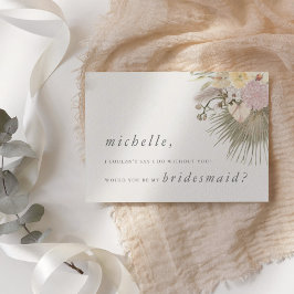 Boho Bröllop Pampas Grass Orchid Handflatan Protea Inbjudningar