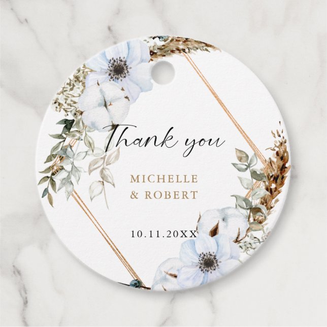 Boho Bröllop Ram Elegant Blommigt  Fall Wedding Gåvor Etiketter (Framsida)