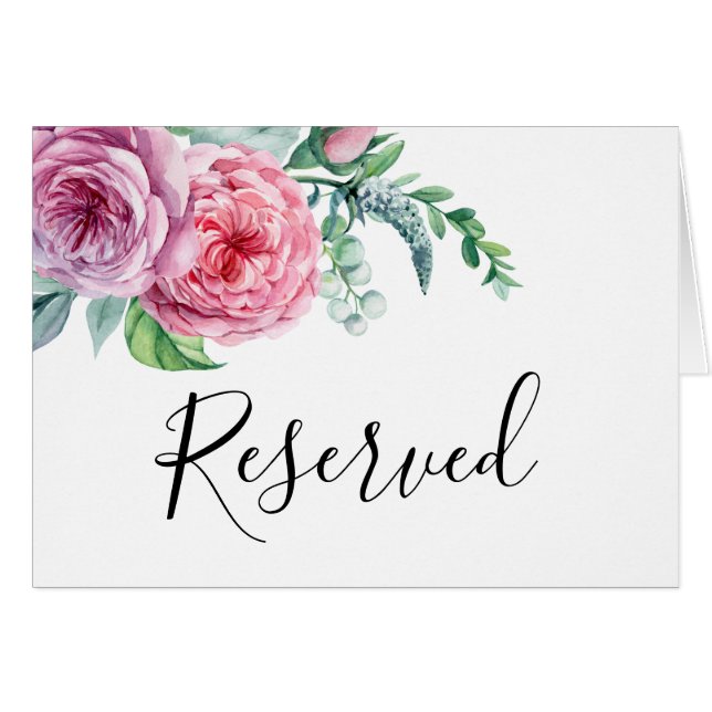 Boho bröllop reserverat tecken. Böhmen blommigt bo OBS Kort (Framsidan Horizontal)